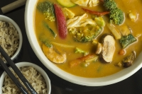 CURRY SOUP with TOFU and MIXED VEGETABLES