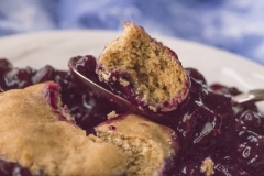 Cherries and Blueberries Cobbler in the Round