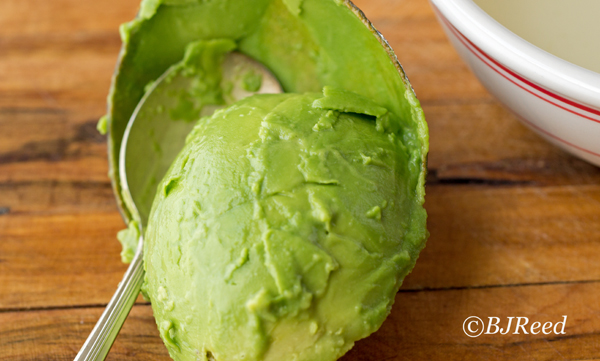 Scoop out avocado