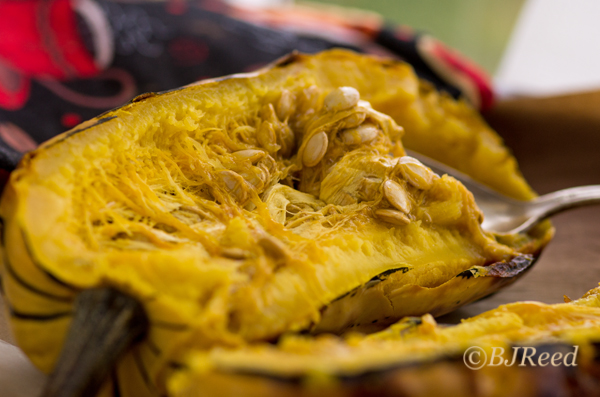 Delicata Squash - cut in half after roasting