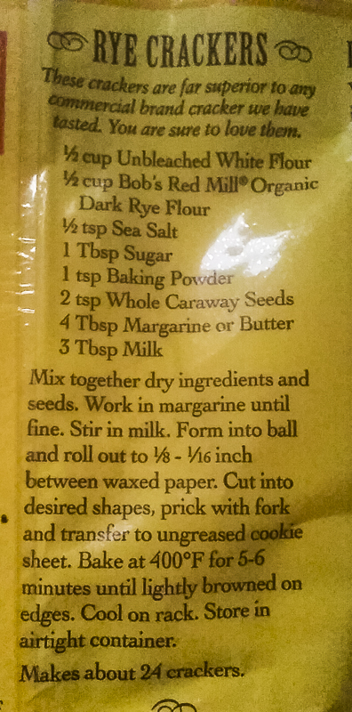 CRACKER RECIPE ON BACK OF PACKAGE