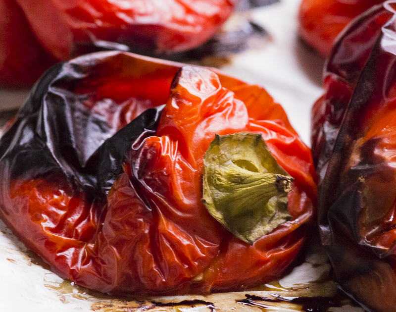 CHARRED ROASTED RED BELL PEPPERS