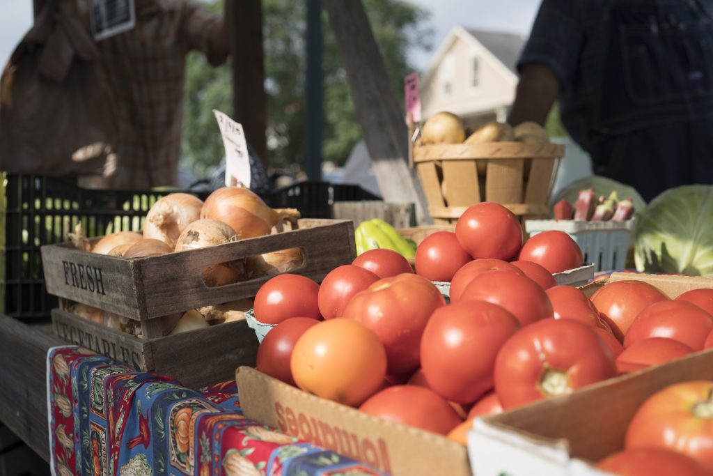 Tomatoes, potatoes and other fresh veggies.