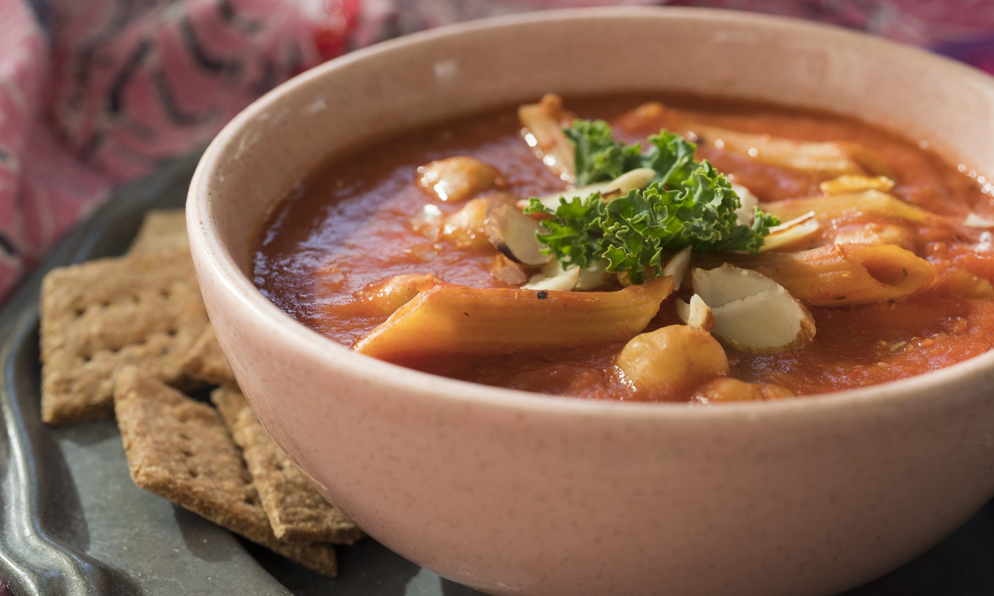 Creamy Tomato Soup w/Chickpeas and Pasta